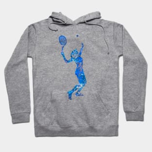 Tennis player girl blue art Hoodie